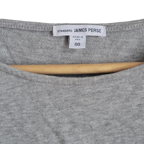 JAMES PERSE Heathered Gray Crop Top 00 - Picture 4 of 6